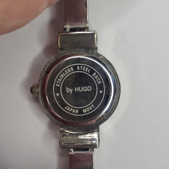 Vintage by HUGO Women's Crystal Silver Cuff Analog WristWATCH DIY Craft Project - Picture 4 of 7